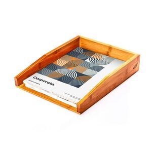 Blumfeldt Zásobník na dokumenty, odkladač, jednoduchý design, 23, 5x5, 8x33cm, bambus obraz