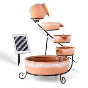 Blumfeldt Empoli kaskádová fontána terakota 5 stupňů 200 l/h solární 2W LED obraz