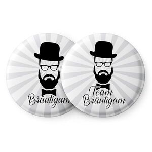 Spielehelden Odznaky s bradou pro rozlučku se svobodou 12 odznaků 5, 6 cm extra velký dárek pro rozlučku se svobodou obraz