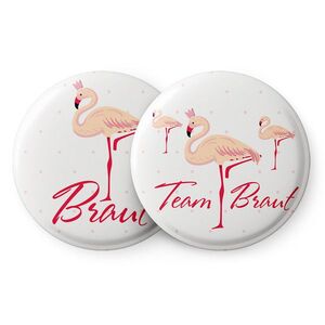 Spielehelden Odznaky Flamingo I pro rozlučku se svobodou 12 odznaků 5, 6 cm extra velký dárek pro rozlučku se svobodou obraz