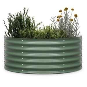 Blumfeldt High Grow Half Circle, půlkruhový vyvýšený záhon, 105x43x60 cm, z vlnitého ocelového plechu, snadná montáž, odolný vůči rzi a mrazu obraz