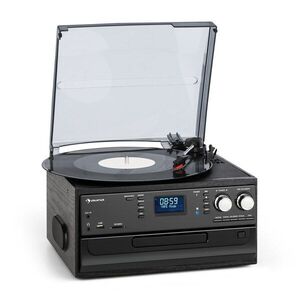 Auna Oakland DAB, retro stereo systém, DAB+/FM, funkce BT, vinyl, CD, kazetový přehrávač obraz