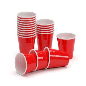 BeerCup Nadal, červené sklenice, 2 oz, 50 ml, sklenice na alkohol, znovu použitelné, robustní obraz