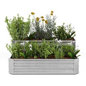 Blumfeldt High Grow vyvýšený záhon, 2 úrovně, odolný vůči povětrnostním vlivům, odolný vůči korozi, robustní, 405 L obraz