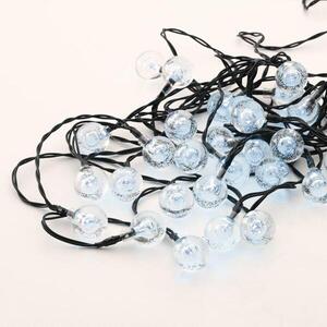 ACA Lighting 30 CW solární LED, plastové kuličky, řetěz, na baterie, efekty, černý kabel, IP44, 4.35m+2m X043024232 obraz