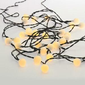 ACA Lighting 30 WW solární LED, opálové kuličky, řetěz, na baterie, efekty, černý kabel, IP44, 4.35m+2m X04301423 obraz