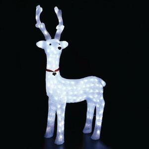 ACA Lighting Vánoční dekorace akrylový stojící sob se stuhou 200 LED studená bílá IP44 52x36x100cm 5m napájecí kabel X08200224 obraz