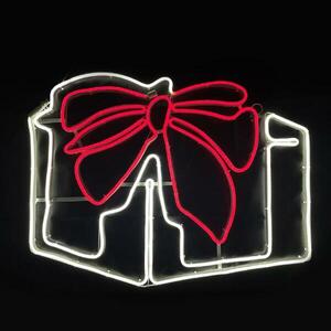 ACA Lighting Vánoční dekorace dárek double neon 700 LED bílá + červená s efekty IP65 65x50cm 1, 5m napájecí kabel X087002424 obraz