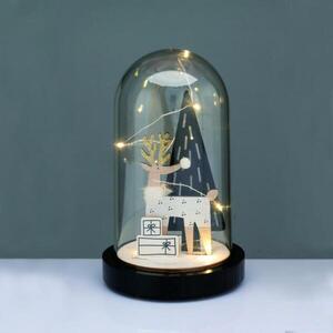 ACA Lighting Vánoční dekorace dřevěný jelen s plastovým krytem a stromečkem 8 MINI LED teplá bílá na baterie 2xAAA 11x19cm X06811264 obraz
