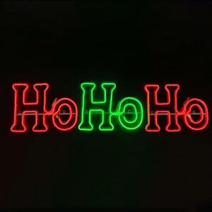 ACA Lighting Vánoční dekorace HOHOHO double neon 750 LED zelená + červená s efekty IP65 133x30cm 1, 5m napájecí kabel X08750356 obraz