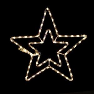 ACA Lighting Vánoční venkovní dekorace dvojitá hvězda, 72 LED 3m hadice, teplá bílá, s efekty, IP44, 55cm, 1.5m napájecí kabel X0818131 obraz