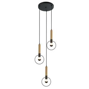 ACA Lighting závěsné svítidlo 3XE27 mosaz/černý kov D44XH136CM MIRACOLO HL39973P44BB obraz