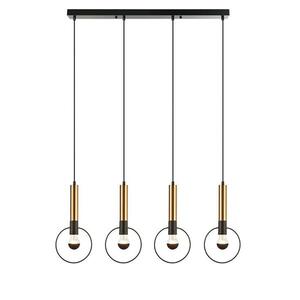 ACA Lighting závěsné svítidlo 4XE27 mosaz/černý kov 93X18XH116CM MIRACOLO HL39974P94BB obraz