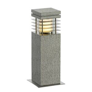 BIG WHITE SLV ARROCK GRANITE, venkovní stojací lampa, TC-(D, H, T, Q)SE, IP44, hranaté, žula, sůl a pepř, žula, D/Š/V 12/12/40 cm, max. obraz