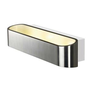 BIG WHITE SLV ASSO 300, nástěnné svítidlo, LED, 3000K, oválné, kartáčovaný Al/bílé, D/Š/V 30/9, 5/7 cm 151275 obraz