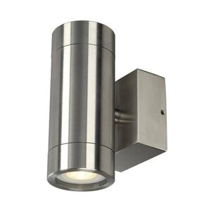 BIG WHITE SLV ASTINA STEEL, venkovní nástěnné svítidlo, QPAR51, IP44, kulaté, nerezová ocel 304, max. 70 W 233302 obraz