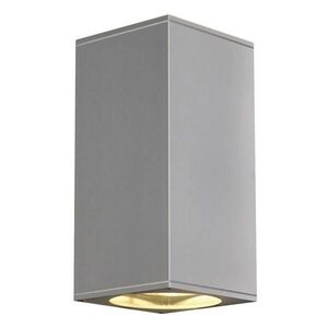 BIG WHITE SLV BIG THEO, venkovní nástěnné svítidlo, QPAR111, IP44, hranaté, up/down, stříbrošedé, max. 150 W 229574 obraz