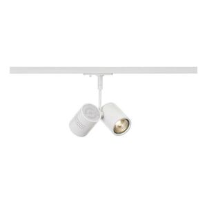 BIG WHITE SLV BIMA 2, bodové svítidlo pro vysokonapěťovou 1fázovou proudovou sběrnici, dvě žárovky, QPAR51, bílé matné, max. 50 W, v obraz