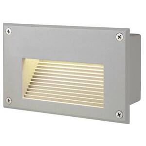 BIG WHITE SLV BRICK DOWNUNDER, venkovní nástěnné vestavné svítidlo, LED, 3000K, IP54, obdélníkové, stříbrošedé 229702 obraz