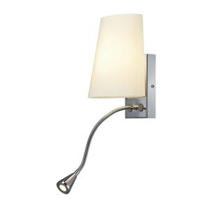 BIG WHITE SLV COUPA FLEX, nástěnné svítidlo, QT14, 3000K, chrom, satinované sklo, 43 W 149452 obraz