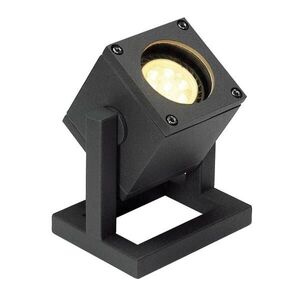 BIG WHITE SLV CUBIX 1, venkovní stojací lampa, jedna žárovka, QPAR51, IP44, hranatá, antracit, úsporná žárovka, max. 25 W 132835 obraz