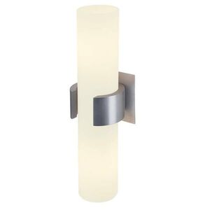 BIG WHITE SLV DENA 2, nástěnné svítidlo, dvě žárovky, A60, kartáčovaný Al, D/Š/V 10/8/30, částečné satinované sklo, max. 80 W 147529 obraz