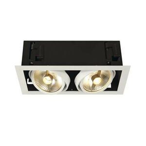 BIG WHITE SLV KADUX 2, vestavné svítidlo, dvě žárovky, QPAR111, obdélníkové, bílé matné, max. 150 W 115551 obraz