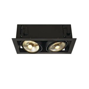 BIG WHITE SLV KADUX 2, vestavné svítidlo, dvě žárovky, QPAR111, obdélníkové, černé matné, max. 150 W 115550 obraz