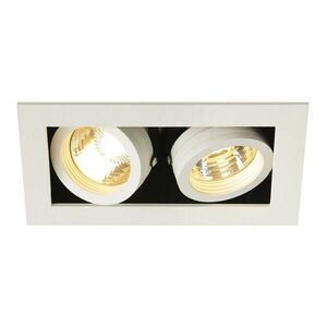 BIG WHITE SLV KADUX 2, vestavné svítidlo, dvě žárovky, QPAR51, obdélníkové, bílé matné, max. 100 W, vč. upínacích pružin 115521 obraz