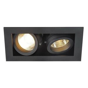 BIG WHITE SLV KADUX 2, vestavné svítidlo, dvě žárovky, QPAR51, obdélníkové, černé matné, max. 100 W, vč. upínacích pružin 115520 obraz