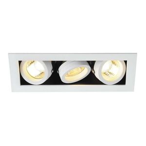 BIG WHITE SLV KADUX 3, vestavné svítidlo, tři žárovky, QPAR51, obdélníkové, bílé matné, max. 150 W, vč. upínacích pružin 115531 obraz