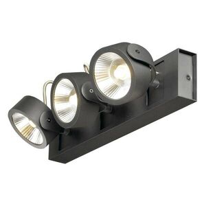 BIG WHITE SLV KALU, nástěnné a stropní svítidlo, tři žárovky, LED, 3000K, černé, 60° 1000131 obraz
