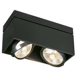 BIG WHITE SLV KARDAMOD, stropní svítidlo, dvě žárovky, QPAR111, obdélníkové, černé matné, max. 150 W 117110 obraz