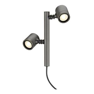 BIG WHITE SLV MYRA 2, venkovní svítidlo s trnem, dvě žárovky, LED GU10 51 mm, IP44, antracit, 18 W 233185 obraz