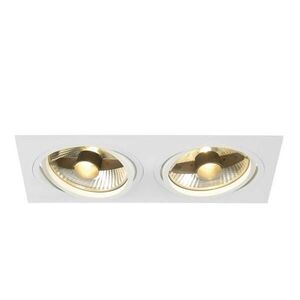 BIG WHITE SLV NEW TRIA 2, vestavné svítidlo, dvě žárovky, QPAR111, obdélníkové, bílé matné, max. 150 W, vč. upínacích pružin 113841 obraz