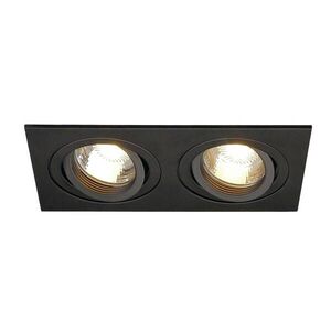 BIG WHITE SLV NEW TRIA 2, vestavné svítidlo, dvě žárovky, QPAR51, obdélníkové, černé, max. 100 W, vč. upínacích pružin 113492 obraz