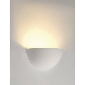 BIG WHITE SLV PLASTRA 101, nástěnné svítidlo, C35, půlkulaté, bílá sádra, max. 40 W 148013 obraz