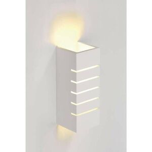 BIG WHITE SLV PLASTRA, nástěnné svítidlo, hranaté, 100 slot, bílá sádra, E14, max. 40 W 148010 obraz