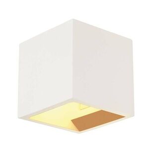 BIG WHITE SLV PLASTRA, nástěnné svítidlo, QT14, hranaté, krychle, bílá sádra, max. 42 W 148018 obraz