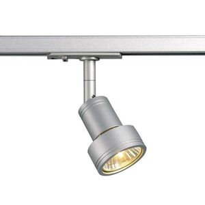 BIG WHITE SLV PURI, bodové svítidlo pro vysokonapěťovou 1fázovou proudovou sběrnici, QPAR51, stříbrošedé, max. 50 W, vč. 1fázového a obraz