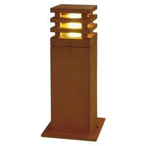 BIG WHITE SLV RUSTY SQUARE 40, venkovní stojací lampa, TC-DSE, IP55, hranatá, železná, korodovaná, d/š/v 12/12/40 cm, max. 11W 22942 obraz