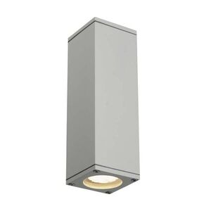 BIG WHITE SLV THEO, venkovní nástěnné svítidlo, QPAR51, IP44, hranaté, up/down, stříbrošedé, max. 70 W 229532 obraz