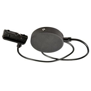 Deko-Light 1-fázový kolejnicový systém, D One flexibilní napájení kabel se stropní krytkou, 220-240V černá RAL 9011 1000 mm 720011 obraz