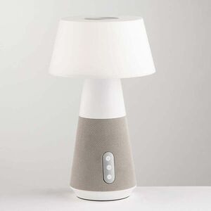 FANEUROPE FAN EUROPE Nabíjecí svítidlo LAMPADA dobíjecí LED DECIBEL šedá, 4, 5 W 300 lm CCT stmívatelné s reproduktorem Bluetooth 17x 28 cm obraz