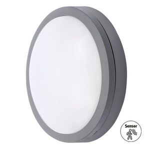 Solight LED venkovní osvětlení se senzorem Siena, šedé, 20W, 1500lm, 4000K, IP54, 23cm WO781-G-M obraz
