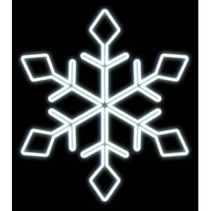 DecoLED LED světelná vločka I, závěsná 3D tisk, pr. 101 cm, ledově bílá, bílý plast obraz