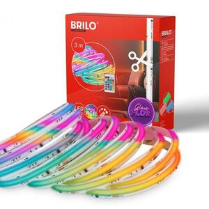 BRILONER COB LED pásek 3m, dálkový ovladač, RGB IC dynamické barvy, bílý 2322480 obraz