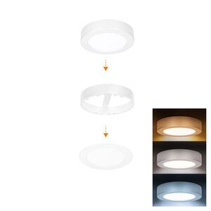 Solight LED mini panel koupelnový 2v1, 3CCT, podhledový/přisazený, 12W, 1020lm, IP54, bílá, kulatý WD240-W obraz