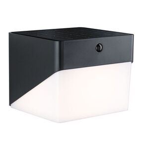 PAULMANN Hybrid LED venkovní nástěnné svítidlo Lioren domovní 230V + solární IP44 hranaté 170x170mm 3000K 2, 3W 230V černá obraz