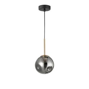 NOVA LUCE závěsné svítidlo SPADA zlatý kov a chromové sklo černý PVC kabel E27 1x12W 230V IP20 bez žárovky 9426751 obraz